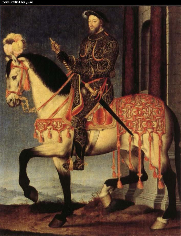 Francois Clouet Portrait of Francis I on Horseback